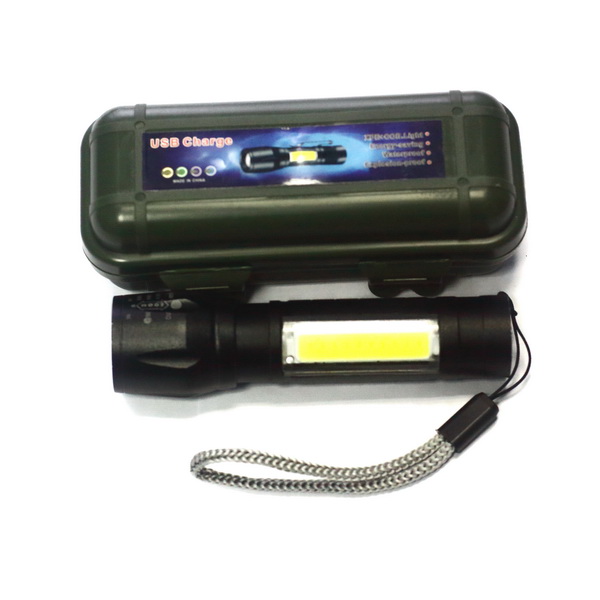 Фонарь ручной 911/510, футляр, аккумулятор, ZOOM, зарядка от USB