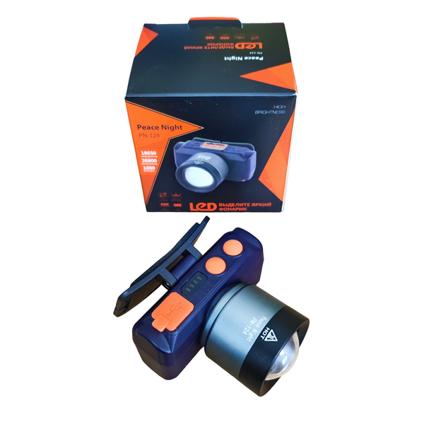 Фонарь с креплением на голове PN-124 (1000люм) ZOOM аккум 18650 Type-C