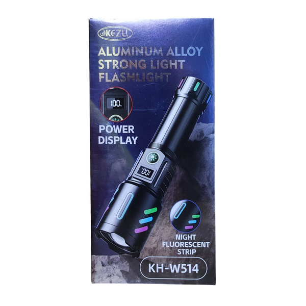 Фонарь ручной KH-W514 ZOOM, аккумулятор 26650,индикатор заряда, Type-C